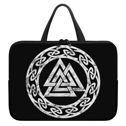 Viking Valhalla Symbol Print Laptop Sleeve With Handle