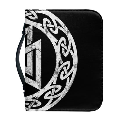Viking Valhalla Symbol Print Leather Bible Cover
