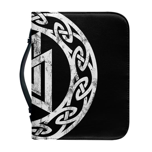Viking Valhalla Symbol Print Leather Bible Cover