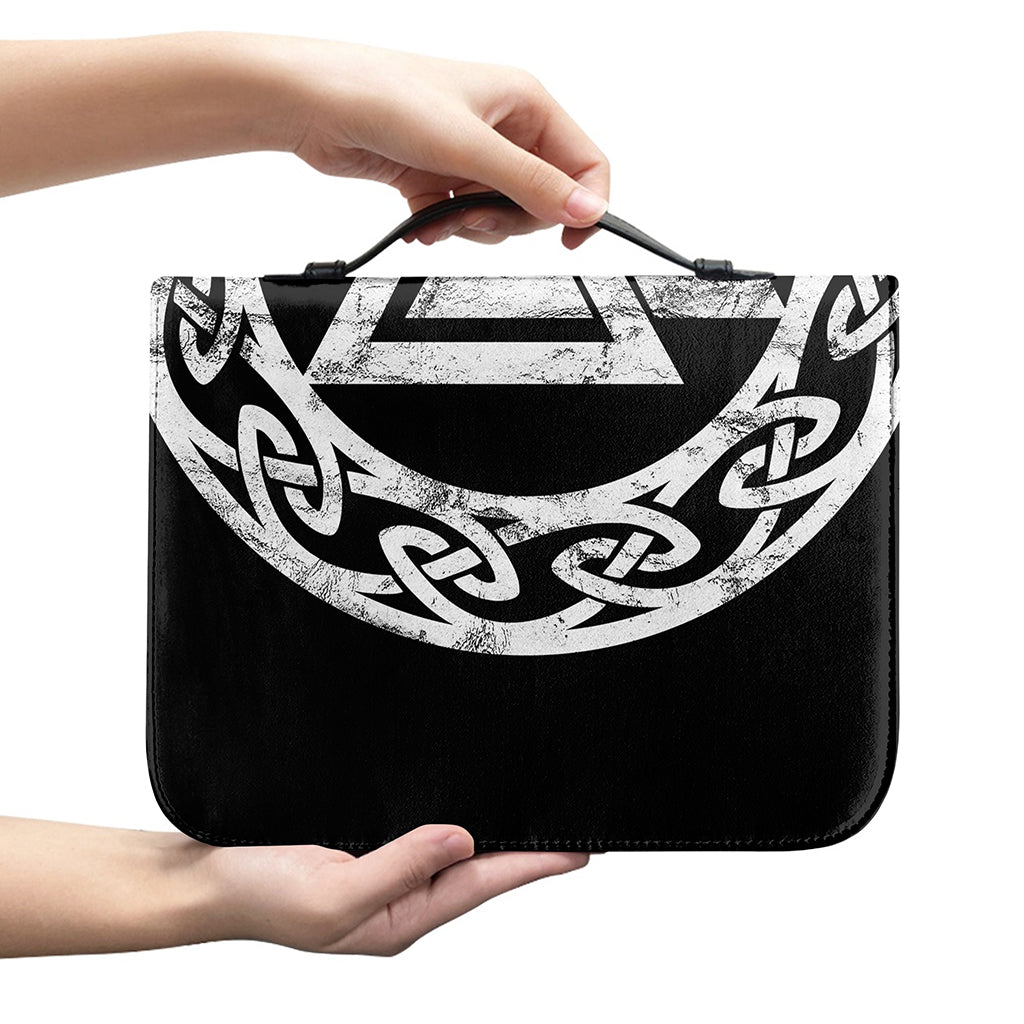 Viking Valhalla Symbol Print Leather Bible Cover
