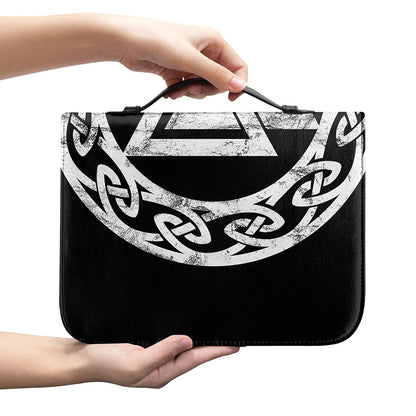 Viking Valhalla Symbol Print Leather Bible Cover