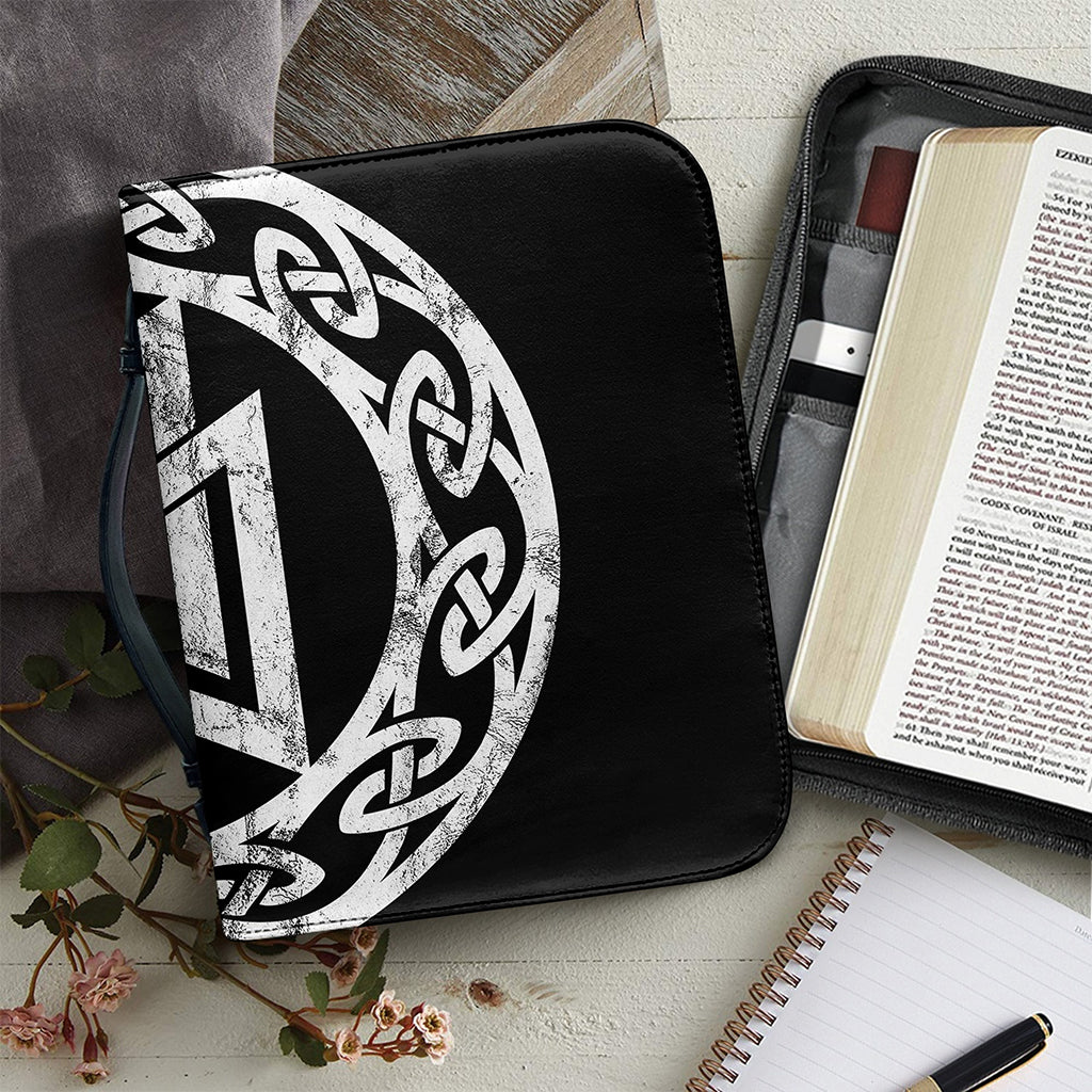 Viking Valhalla Symbol Print Leather Bible Cover
