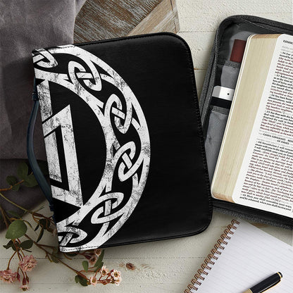 Viking Valhalla Symbol Print Leather Bible Cover