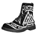 Viking Valhalla Symbol Print Lace-Up Boots
