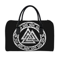 Viking Valhalla Symbol Print Leather Duffel Bag