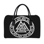 Viking Valhalla Symbol Print Leather Duffle Bag