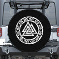 Viking Valhalla Symbol Print Leather Spare Tire Cover