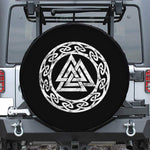 Viking Valhalla Symbol Print Leather Spare Tire Cover