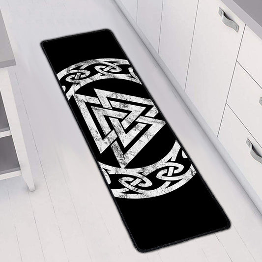 Viking Valhalla Symbol Print Long Kitchen Mat