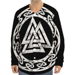 Viking Valhalla Symbol Print Long Sleeve Baseball Jersey