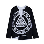 Viking Valhalla Symbol Print Long Sleeve Short Coat