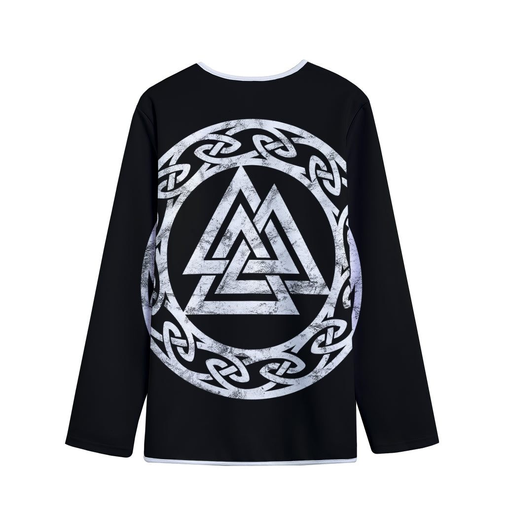 Viking Valhalla Symbol Print Long Sleeve Short Coat