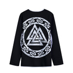 Viking Valhalla Symbol Print Long Sleeve Short Coat