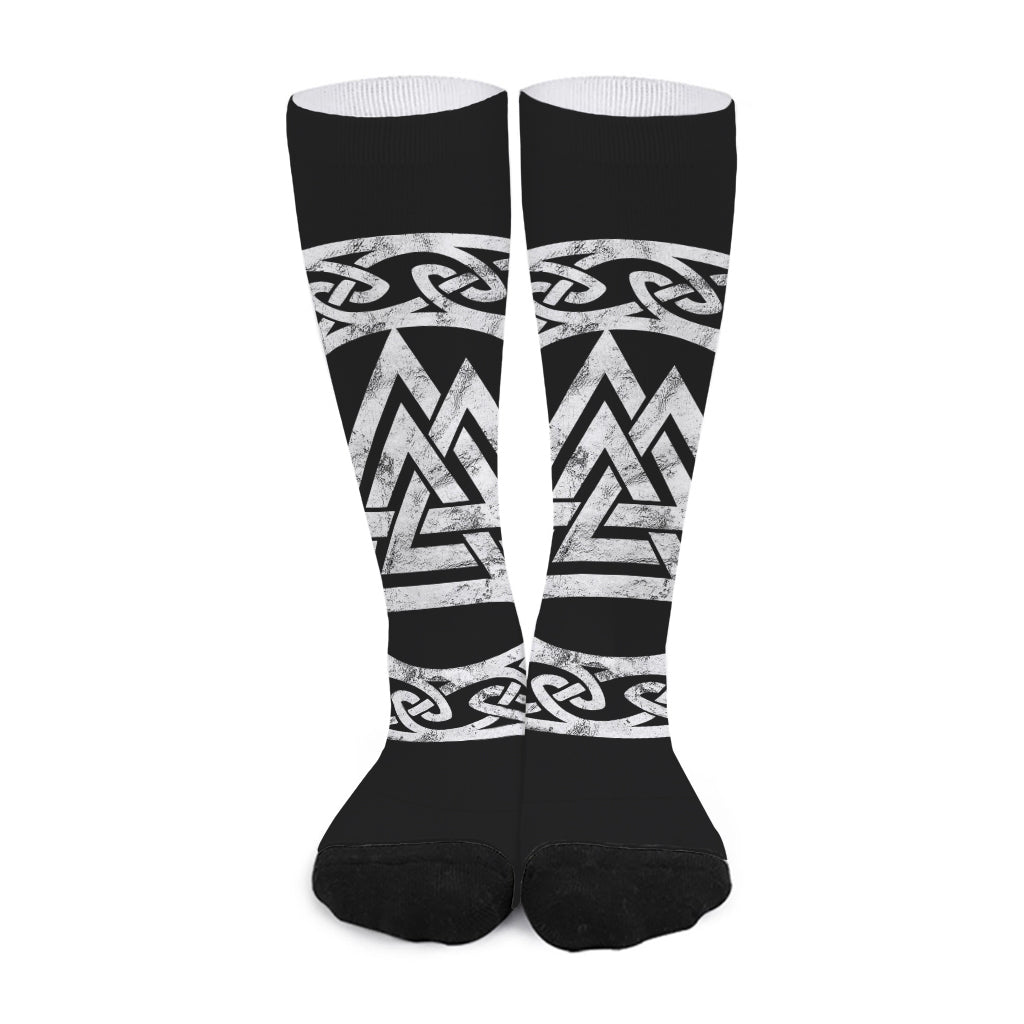 Viking Valhalla Symbol Print Long Socks
