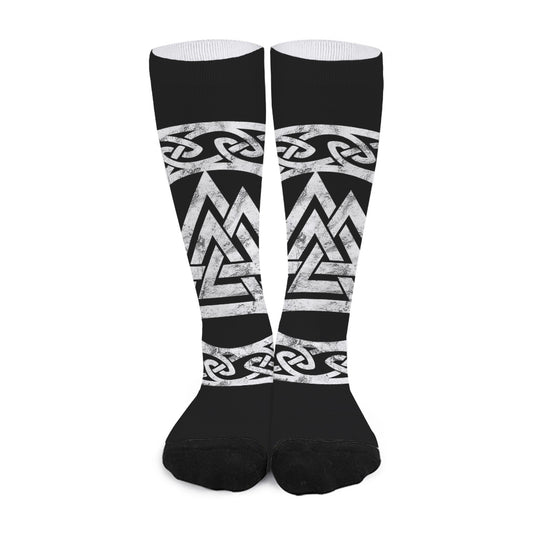 Viking Valhalla Symbol Print Long Socks