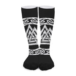 Viking Valhalla Symbol Print Long Socks