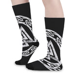 Viking Valhalla Symbol Print Long Socks