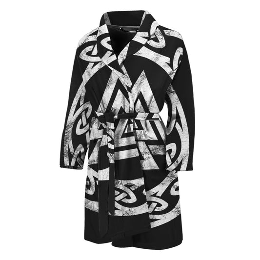 Viking Valhalla Symbol Print Men's Bathrobe