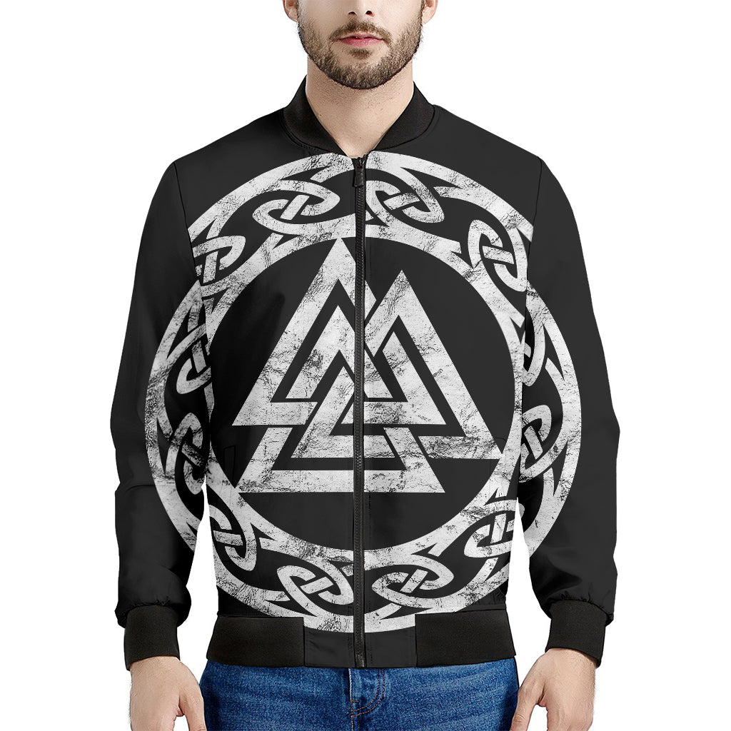 Viking Valhalla Symbol Print Men's Bomber Jacket