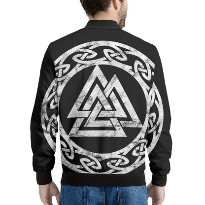 Viking Valhalla Symbol Print Men's Bomber Jacket