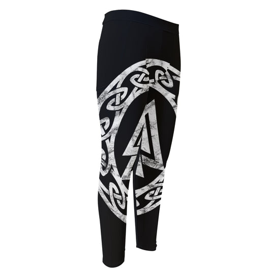 Viking Valhalla Symbol Print Men's Compression Pants