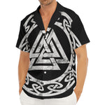 Viking Valhalla Symbol Print Men's Deep V-Neck Shirt