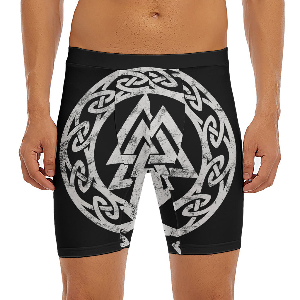 Viking Valhalla Symbol Print Men's Long Boxer Briefs