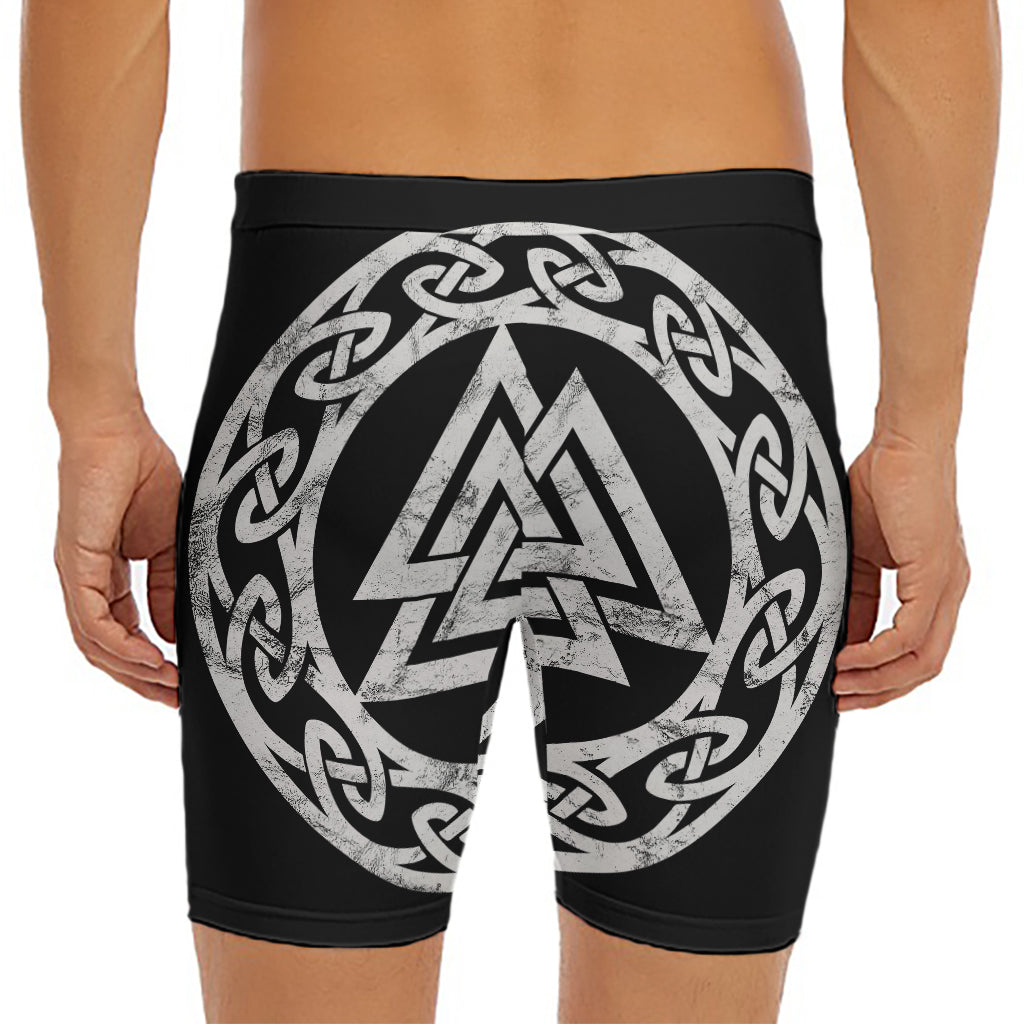 Viking Valhalla Symbol Print Men's Long Boxer Briefs