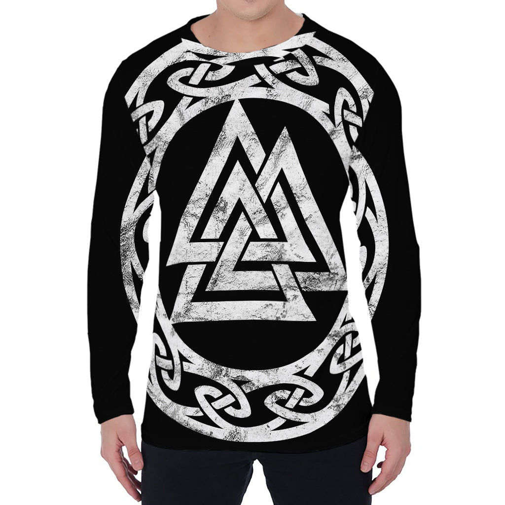 Viking Valhalla Symbol Print Men's Long Sleeve T-Shirt