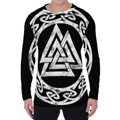 Viking Valhalla Symbol Print Men's Long Sleeve T-Shirt
