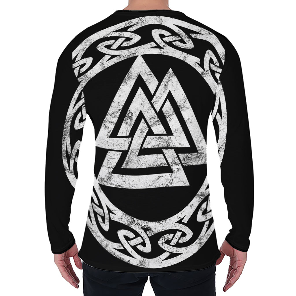 Viking Valhalla Symbol Print Men's Long Sleeve T-Shirt