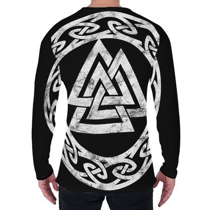 Viking Valhalla Symbol Print Men's Long Sleeve T-Shirt