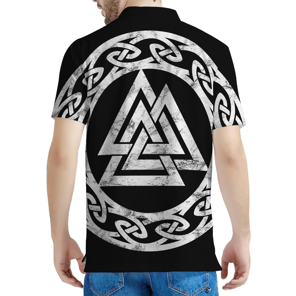 Viking Valhalla Symbol Print Men's Polo Shirt