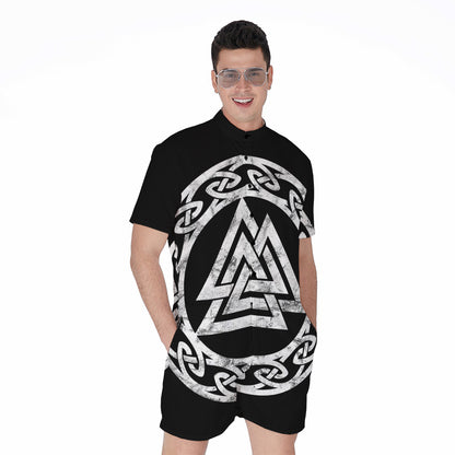 Viking Valhalla Symbol Print Men's Rompers