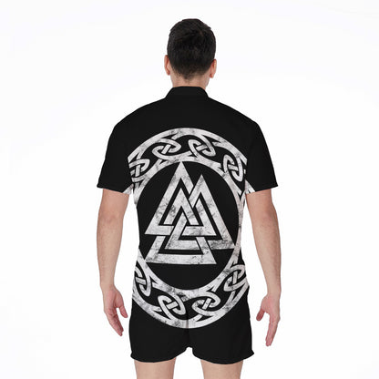 Viking Valhalla Symbol Print Men's Rompers