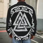 Viking Valhalla Symbol Print Men's Shirt Jacket