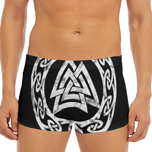 Viking Valhalla Symbol Print Men's Short Boxer Briefs