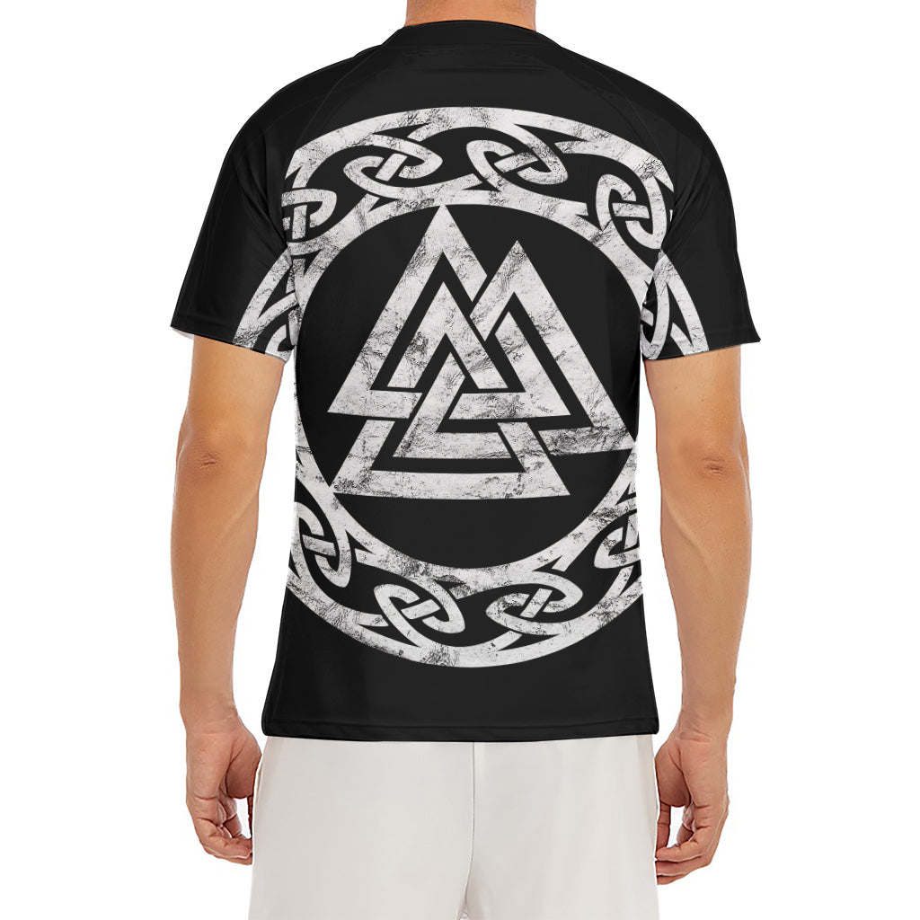Viking Valhalla Symbol Print Men's Short Sleeve Rash Guard