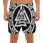 Viking Valhalla Symbol Print Men's Split Running Shorts