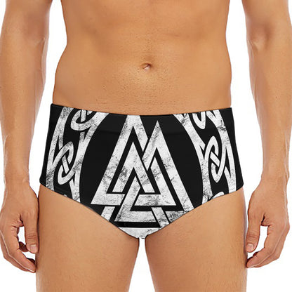 Viking Valhalla Symbol Print Men's Triangle Swim Briefs