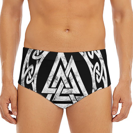 Viking Valhalla Symbol Print Men's Triangle Swim Briefs