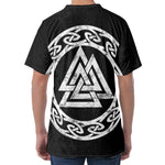 Viking Valhalla Symbol Print Men's Velvet T-Shirt