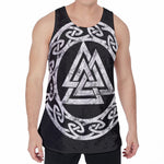 Viking Valhalla Symbol Print Men's Velvet Tank Top
