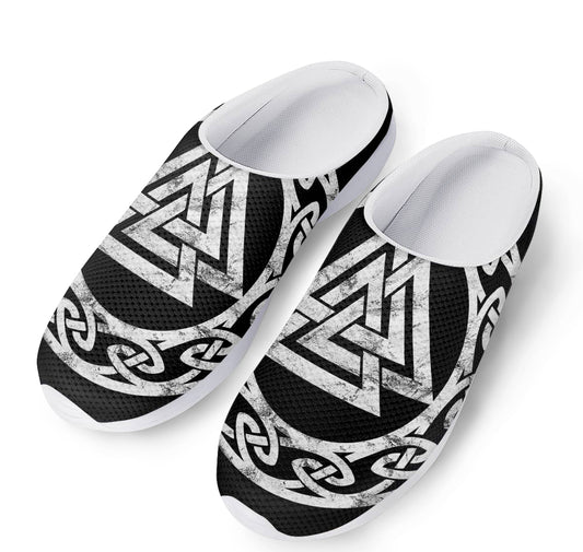 Viking Valhalla Symbol Print Mesh Casual Shoes