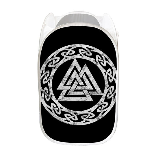 Viking Valhalla Symbol Print Mesh Laundry Hamper