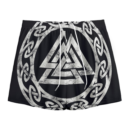 Viking Valhalla Symbol Print Mesh Shorts