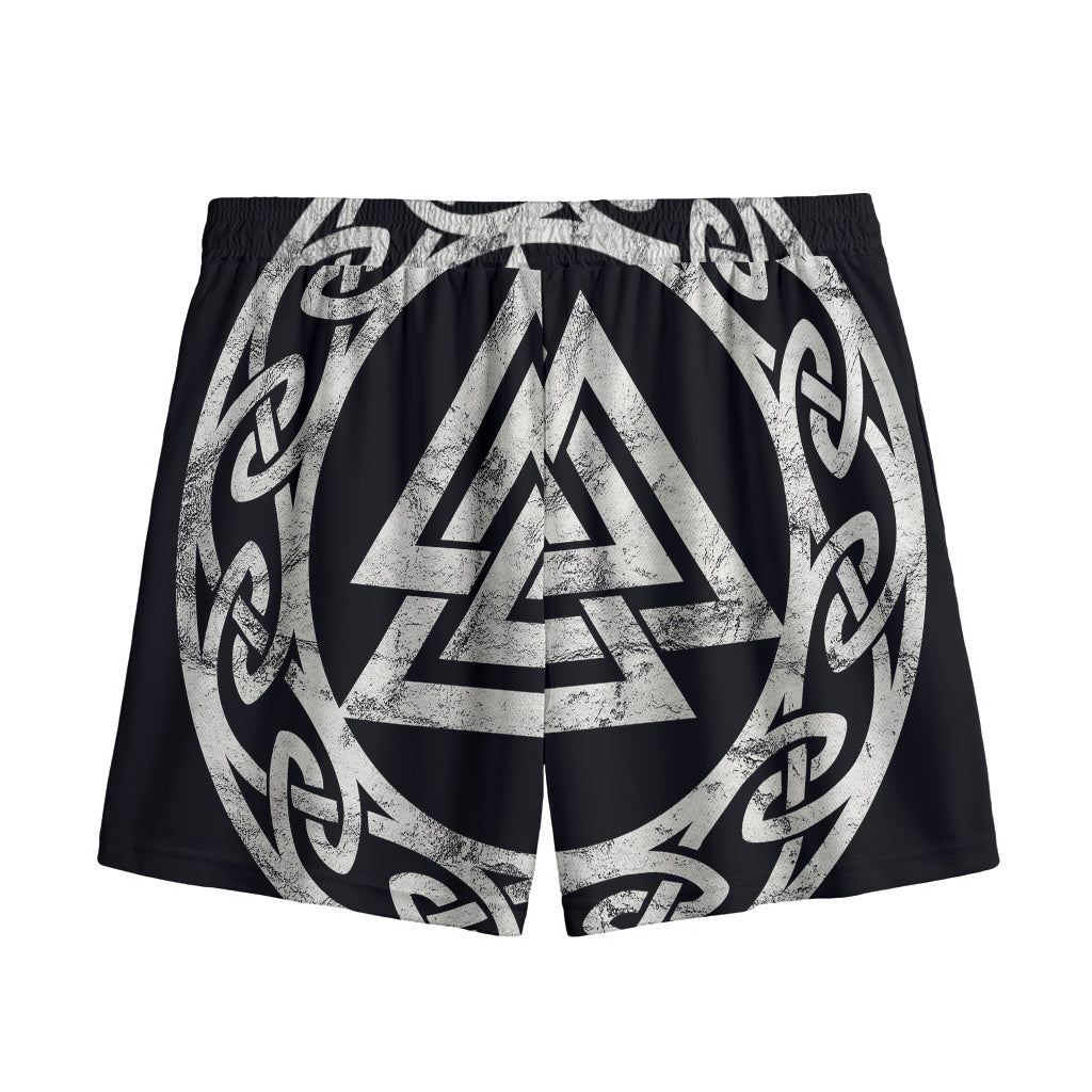 Viking Valhalla Symbol Print Mesh Shorts