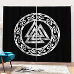Viking Valhalla Symbol Print Pencil Pleat Curtains
