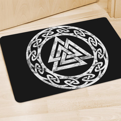 Viking Valhalla Symbol Print Polyester Doormat