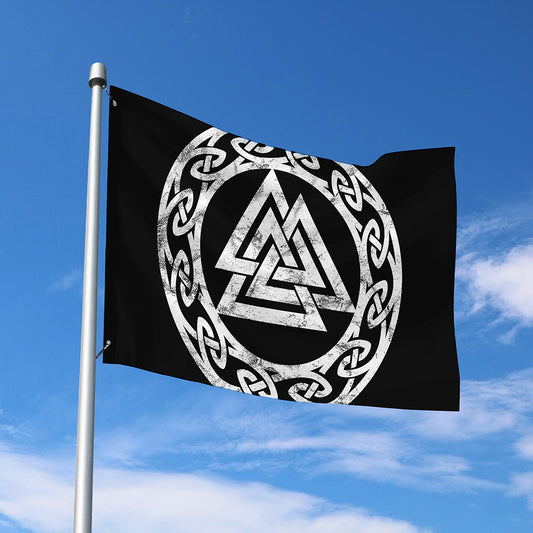 Viking Valhalla Symbol Print Polyester Flag